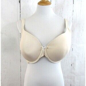 Cacique Lane Bryant Lightly Lined T-Shirt Bra Beige Smooth Underwire Size 42DDD